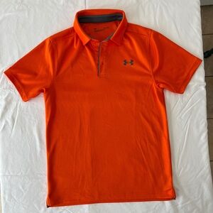 Under Armour Performance Tech Golf Polo Orange Men's Small